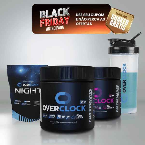 Kit 2 Overclock 2.0 Foco para o Dia + Overclock Night Bem-Estar Noturno com Shaker Grátis
