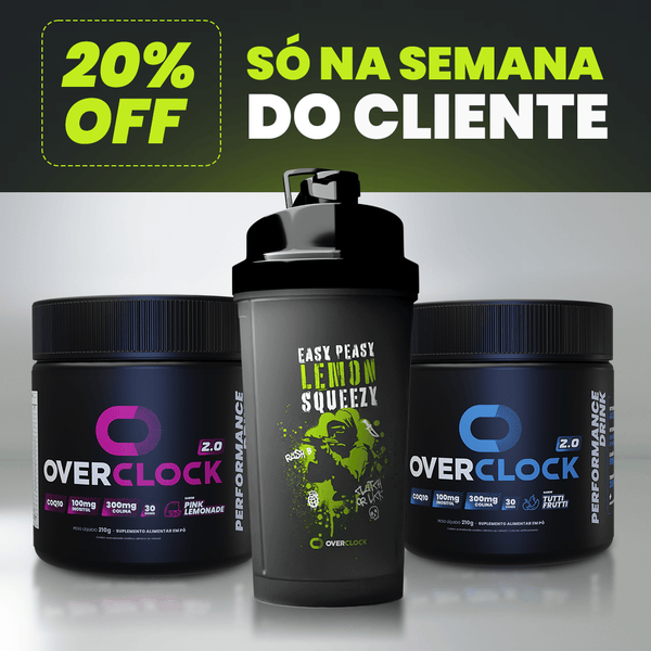 Kit Duplo Overclock 2.0 Potes 420g com Shaker Edição CS Overshot Concentração Energia Performance