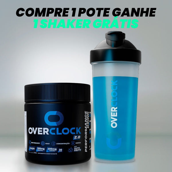 Kit Overclock 2.0 210g com Shaker GRÁTIS para Foco Energia e Performance