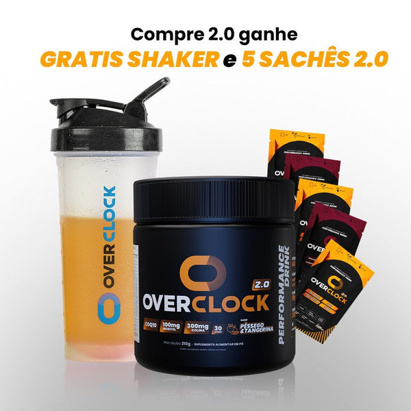 Kit Overclock 2.0 210g Foco Energia e Performance Grátis Shaker e Sachês